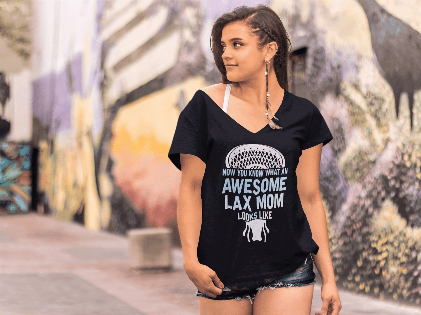 ULTRABASIC Women's T-Shirt Now You Know What an Awesome Lax Mom Looks Like - Lacrosse Mother Tee Shirt