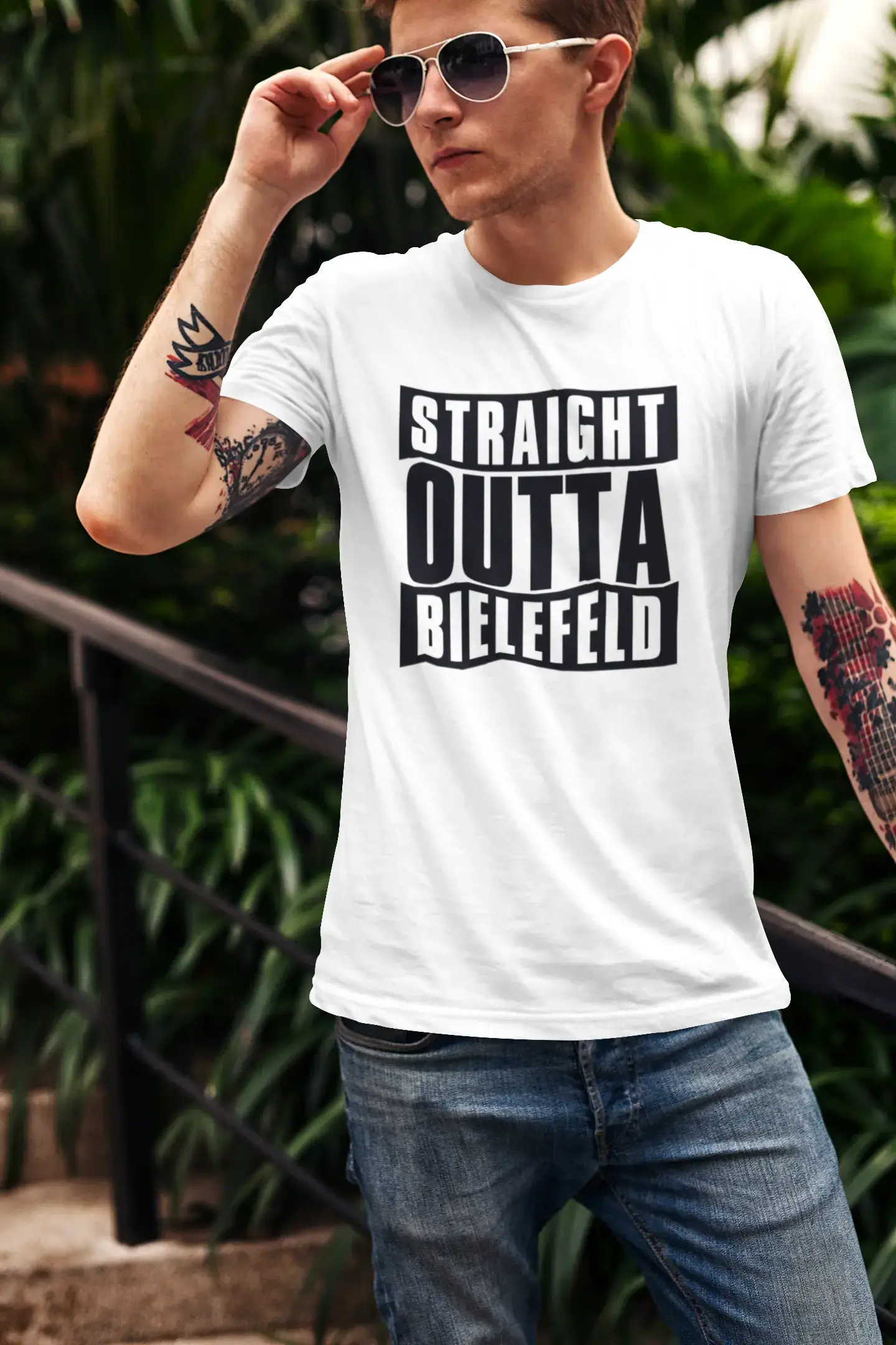 Straight Outta Bielefeld, t Shirt Homme, t Shirt Straight Outta, Cadeau Homme