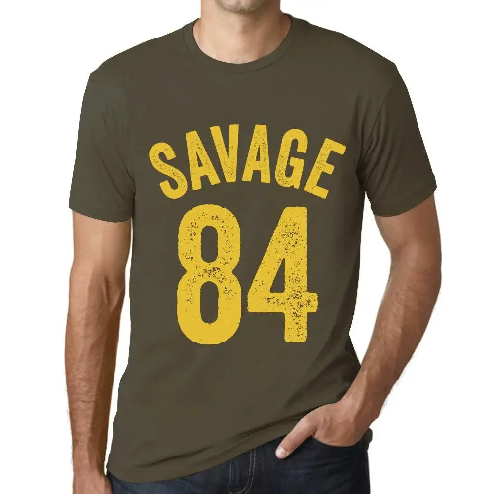 Men's Graphic T-Shirt Savage 84 84th Birthday Anniversary 84 Year Old Gift 1940 Vintage Eco-Friendly Short Sleeve Novelty Tee