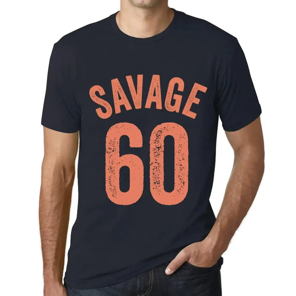 Men's Graphic T-Shirt Savage 60 60th Birthday Anniversary 60 Year Old Gift 1964 Vintage Eco-Friendly Short Sleeve Novelty Tee