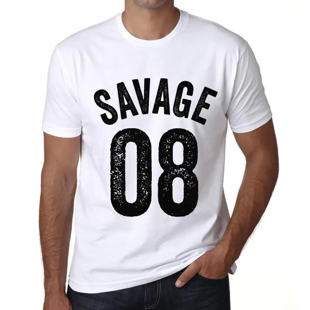 Men's Graphic T-Shirt Savage 08 8th Birthday Anniversary 8 Year Old Gift 2016 Vintage Eco-Friendly Short Sleeve Novelty Tee