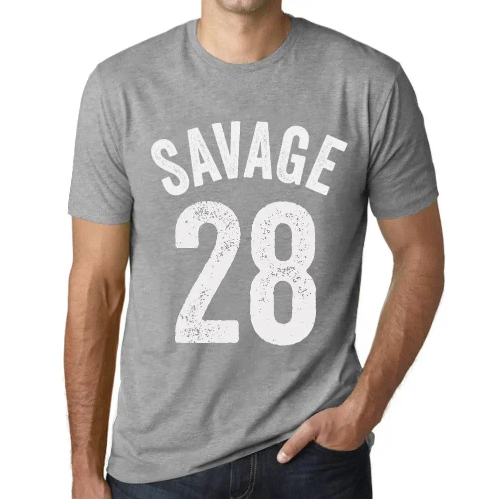 Men's Graphic T-Shirt Savage 28 28th Birthday Anniversary 28 Year Old Gift 1996 Vintage Eco-Friendly Short Sleeve Novelty Tee