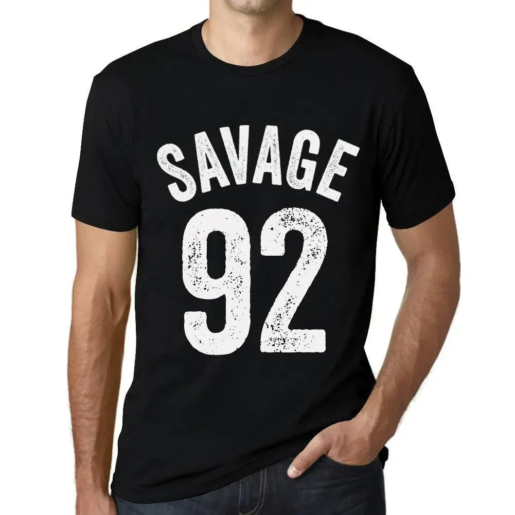 Men's Graphic T-Shirt Savage 92 92nd Birthday Anniversary 92 Year Old Gift 1932 Vintage Eco-Friendly Short Sleeve Novelty Tee