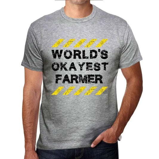 Men's Graphic T-Shirt Worlds Okayest Farmer Eco-Friendly Limited Edition Short Sleeve Tee-Shirt Vintage Birthday Gift Novelty