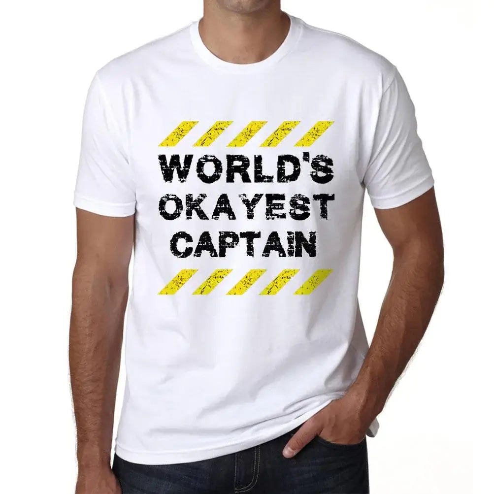 Men's Graphic T-Shirt Worlds Okayest Captain Eco-Friendly Limited Edition Short Sleeve Tee-Shirt Vintage Birthday Gift Novelty