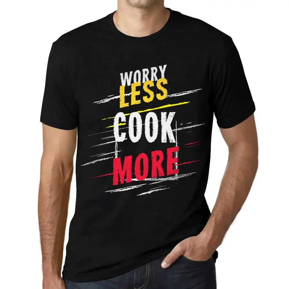 Men's Graphic T-Shirt Worry Less Cook More Eco-Friendly Limited Edition Short Sleeve Tee-Shirt Vintage Birthday Gift Novelty