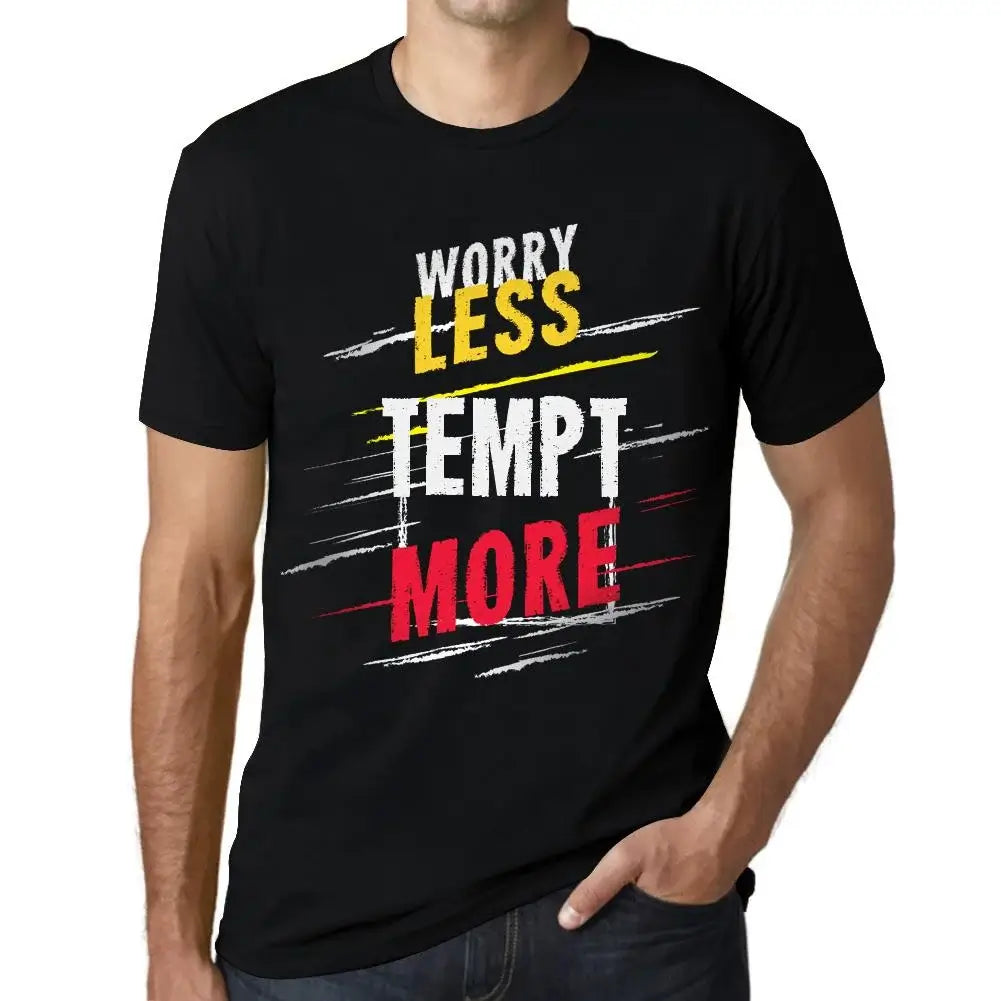 Men's Graphic T-Shirt Worry Less Tempt More Eco-Friendly Limited Edition Short Sleeve Tee-Shirt Vintage Birthday Gift Novelty