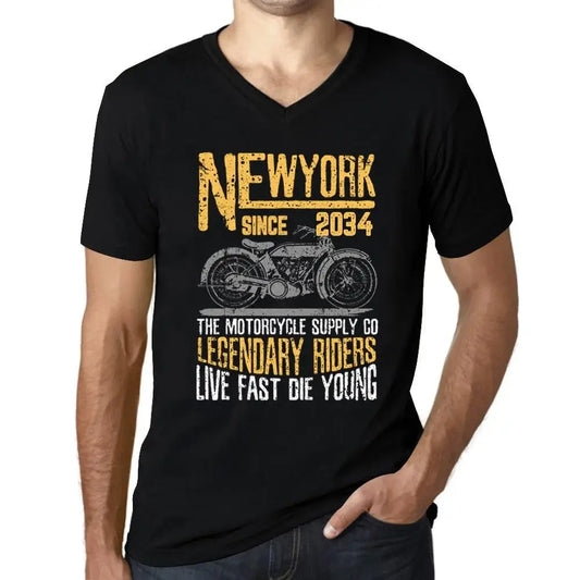 Men's Graphic T-Shirt V Neck Motorcycle Legendary Riders Since 2034