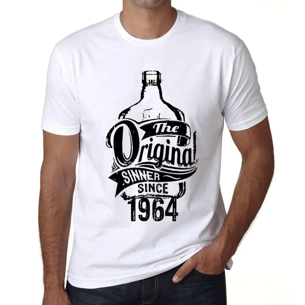 Men's Graphic T-Shirt The Original Sinner Since 1964 60th Birthday Anniversary 60 Year Old Gift 1964 Vintage Eco-Friendly Short Sleeve Novelty Tee