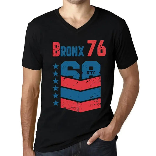 Men's Graphic T-Shirt V Neck Bronx 76 76th Birthday Anniversary 76 Year Old Gift 1948 Vintage Eco-Friendly Short Sleeve Novelty Tee