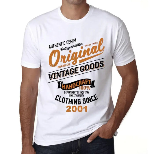 Men's Graphic T-Shirt Original Vintage Clothing Since 2001 23rd Birthday Anniversary 23 Year Old Gift 2001 Vintage Eco-Friendly Short Sleeve Novelty Tee