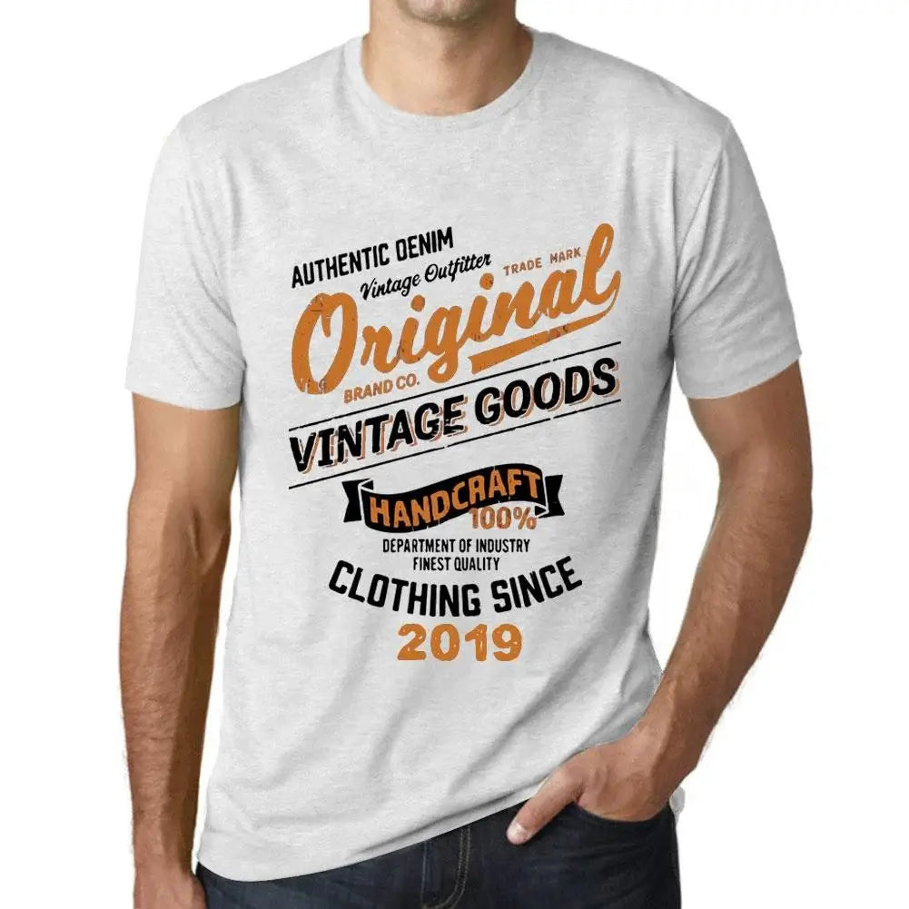 Men's Graphic T-Shirt Original Vintage Clothing Since 2019 5th Birthday Anniversary 5 Year Old Gift 2019 Vintage Eco-Friendly Short Sleeve Novelty Tee