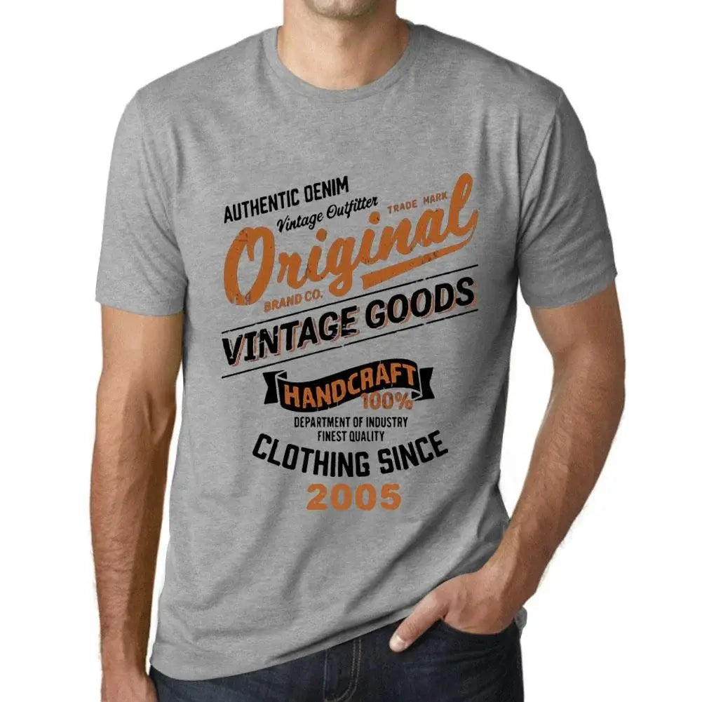 Men's Graphic T-Shirt Original Vintage Clothing Since 2005 19th Birthday Anniversary 19 Year Old Gift 2005 Vintage Eco-Friendly Short Sleeve Novelty Tee