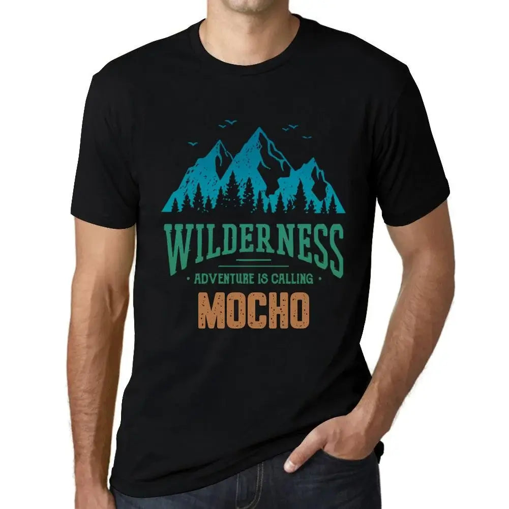 Men's Graphic T-Shirt Wilderness, Adventure Is Calling Mocho Eco-Friendly Limited Edition Short Sleeve Tee-Shirt Vintage Birthday Gift Novelty