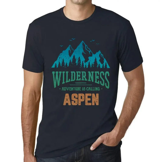 Men's Graphic T-Shirt Wilderness, Adventure Is Calling Aspen Eco-Friendly Limited Edition Short Sleeve Tee-Shirt Vintage Birthday Gift Novelty