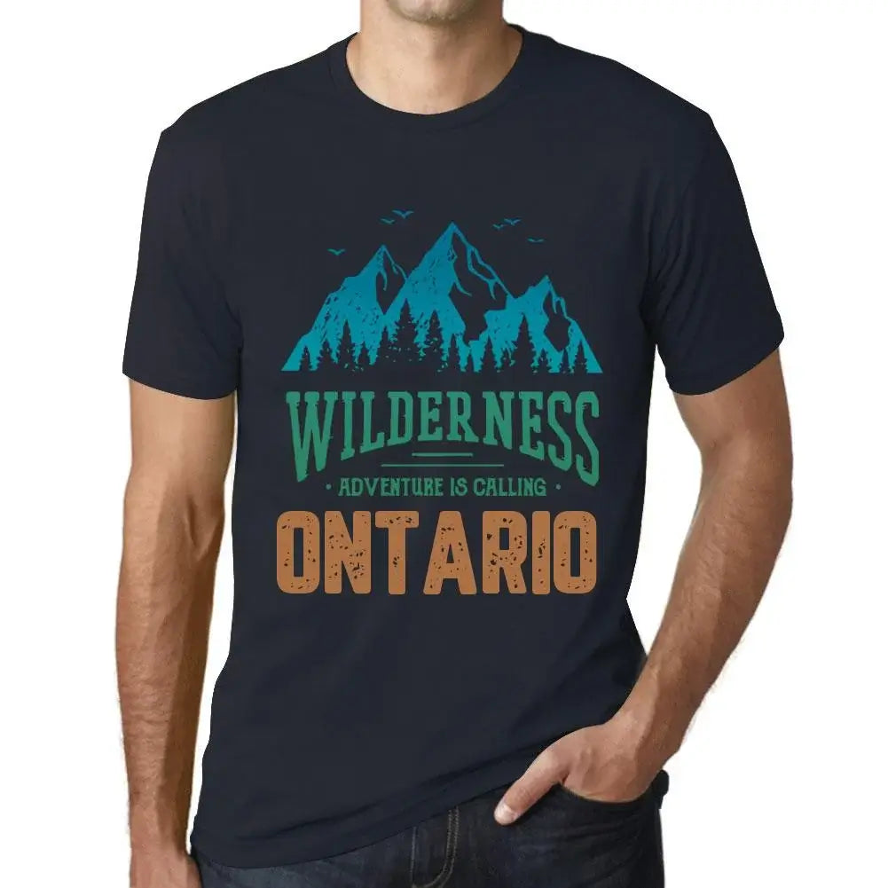 Men's Graphic T-Shirt Wilderness, Adventure Is Calling Ontario Eco-Friendly Limited Edition Short Sleeve Tee-Shirt Vintage Birthday Gift Novelty