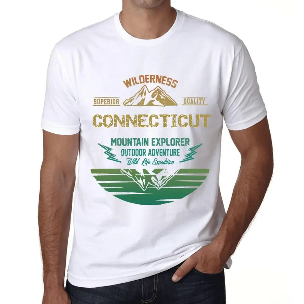 Men's Graphic T-Shirt Outdoor Adventure, Wilderness, Mountain Explorer Connecticut Eco-Friendly Limited Edition Short Sleeve Tee-Shirt Vintage Birthday Gift Novelty
