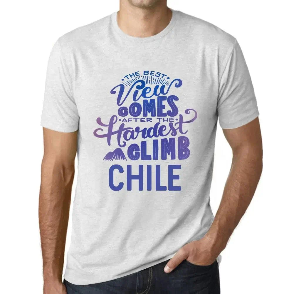 Men's Graphic T-Shirt The Best View Comes After Hardest Mountain Climb Chile Eco-Friendly Limited Edition Short Sleeve Tee-Shirt Vintage Birthday Gift Novelty