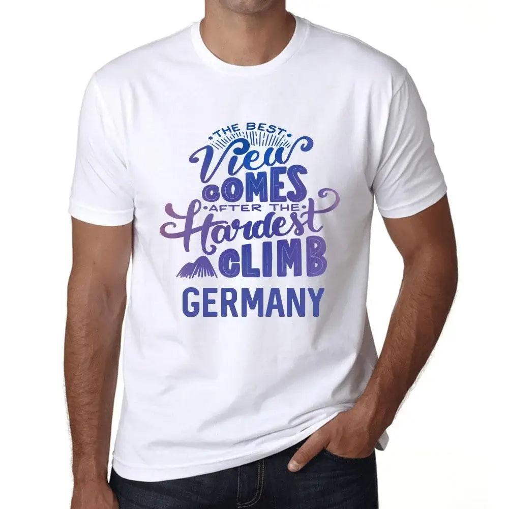 Men's Graphic T-Shirt The Best View Comes After Hardest Mountain Climb Germany Eco-Friendly Limited Edition Short Sleeve Tee-Shirt Vintage Birthday Gift Novelty