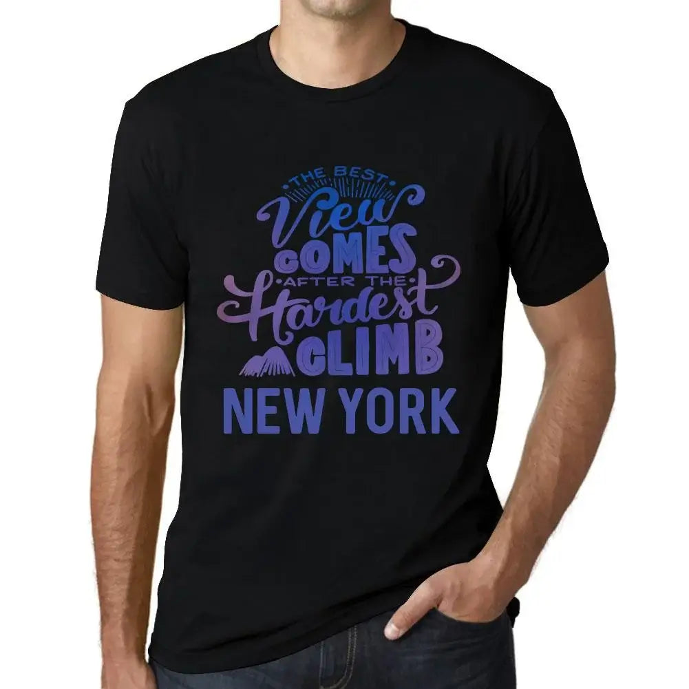 Men's Graphic T-Shirt The Best View Comes After Hardest Mountain Climb New York Eco-Friendly Limited Edition Short Sleeve Tee-Shirt Vintage Birthday Gift Novelty