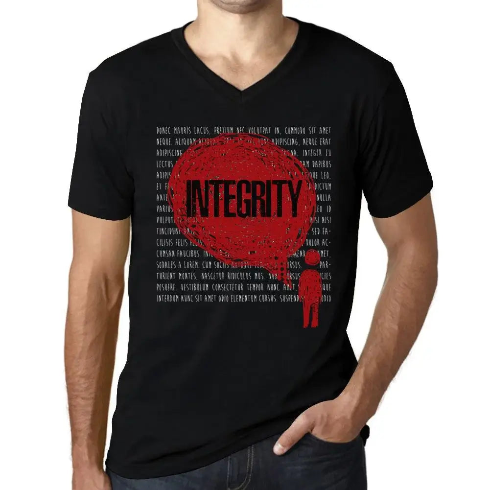 Men's Graphic T-Shirt V Neck Thoughts Integrity Eco-Friendly Limited Edition Short Sleeve Tee-Shirt Vintage Birthday Gift Novelty