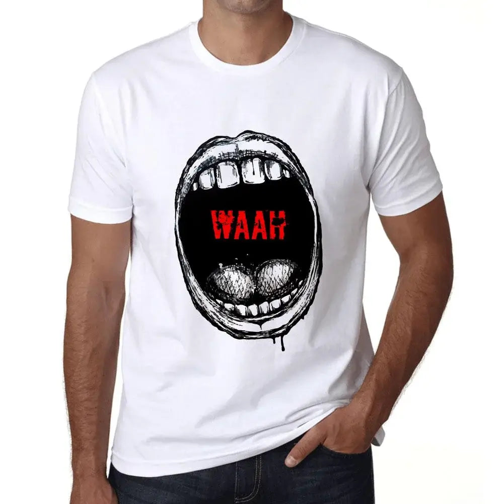 Men's Graphic T-Shirt Mouth Expressions Waah Eco-Friendly Limited Edition Short Sleeve Tee-Shirt Vintage Birthday Gift Novelty