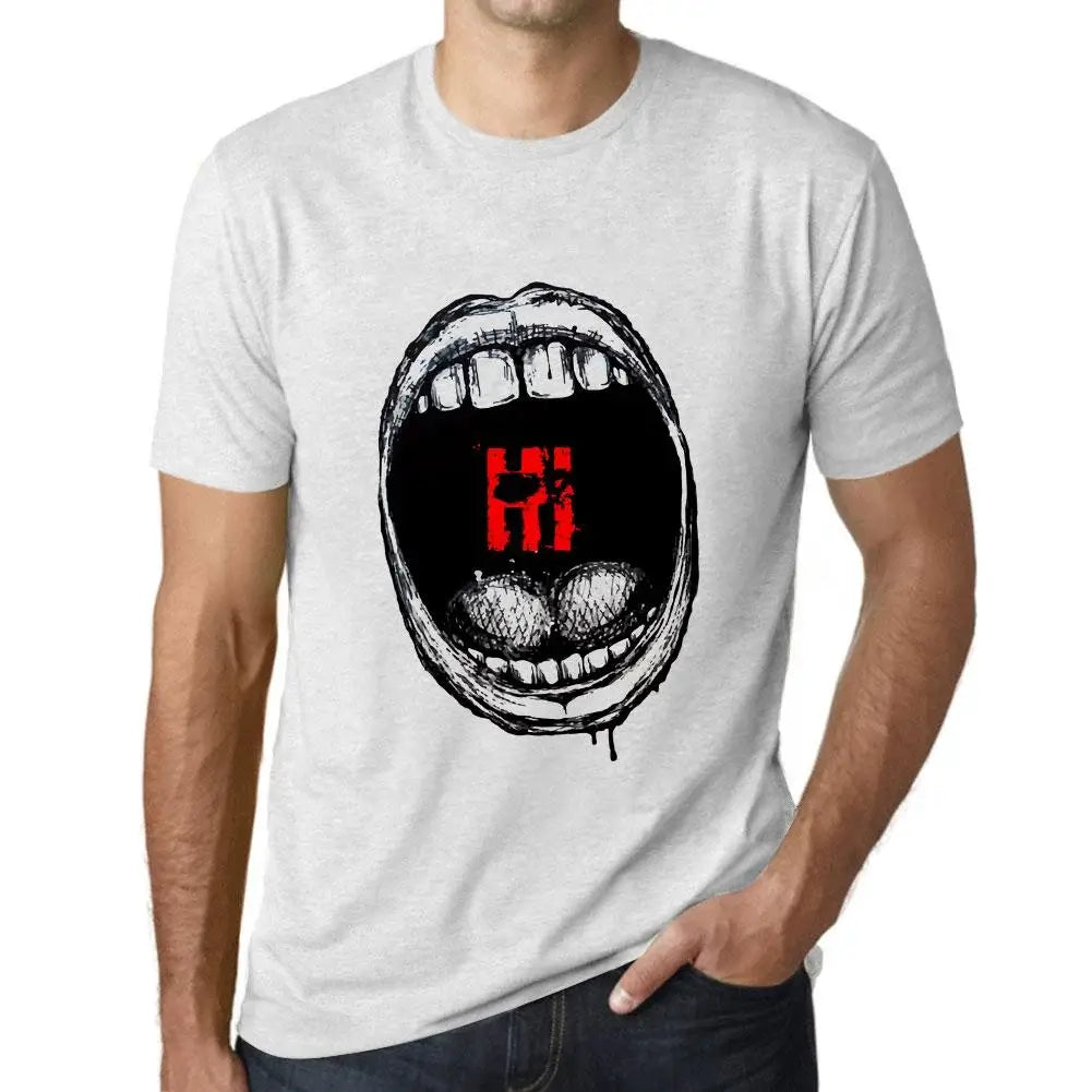 Men's Graphic T-Shirt Mouth Expressions Hi Eco-Friendly Limited Edition Short Sleeve Tee-Shirt Vintage Birthday Gift Novelty