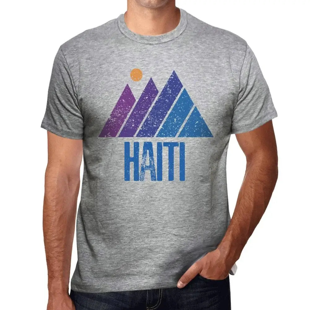 Men's Graphic T-Shirt Mountain Haiti Eco-Friendly Limited Edition Short Sleeve Tee-Shirt Vintage Birthday Gift Novelty