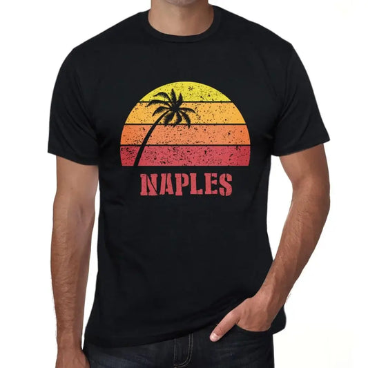 Men's Graphic T-Shirt Palm, Beach, Sunset In Naples Eco-Friendly Limited Edition Short Sleeve Tee-Shirt Vintage Birthday Gift Novelty