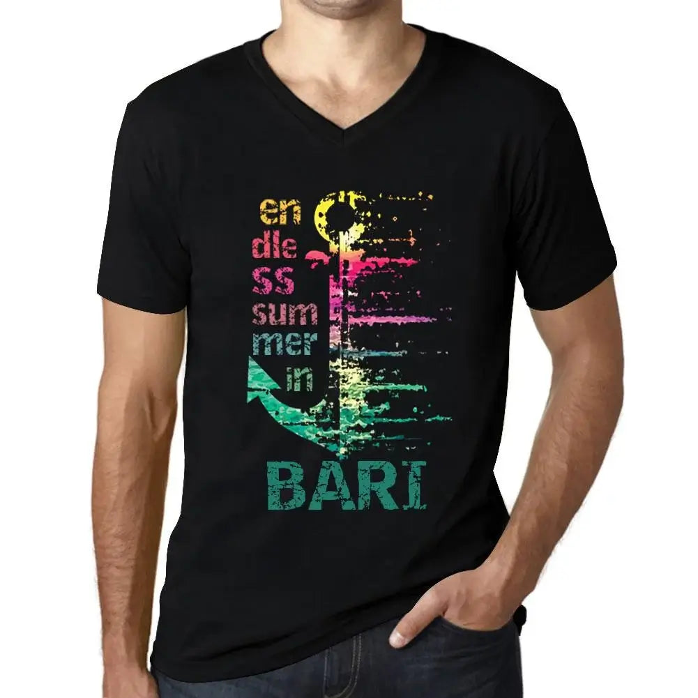 Men's Graphic T-Shirt V Neck Endless Summer In Bari Eco-Friendly Limited Edition Short Sleeve Tee-Shirt Vintage Birthday Gift Novelty