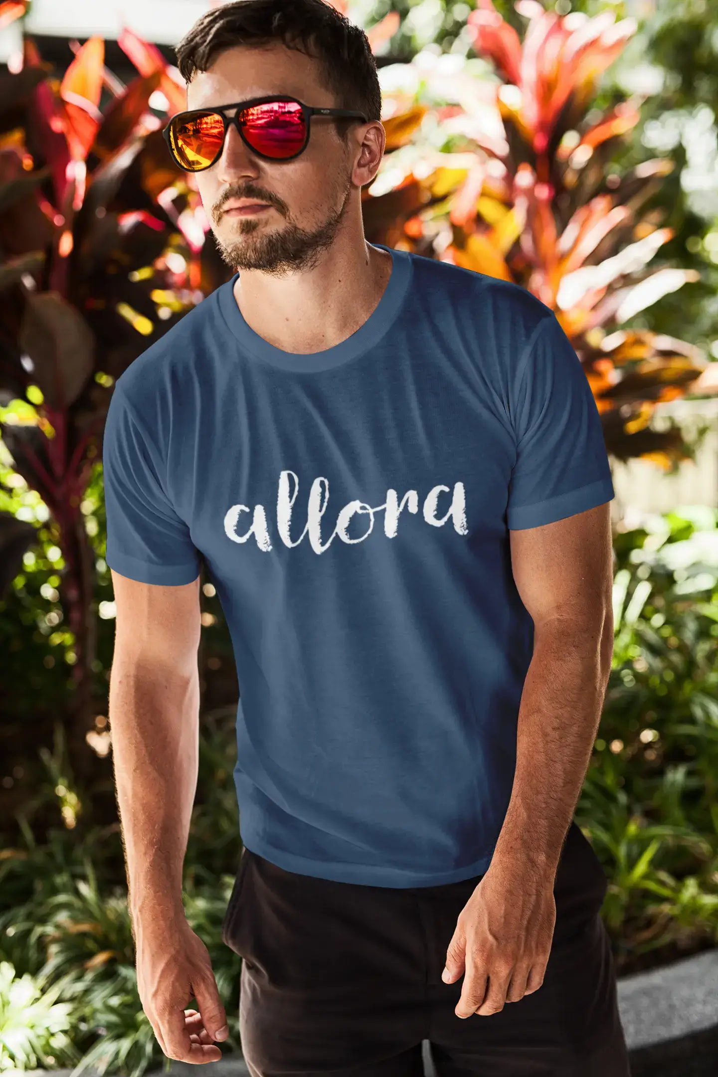 ULTRABASIC - Graphic Printed Men's Allora T-Shirt Royal Blue