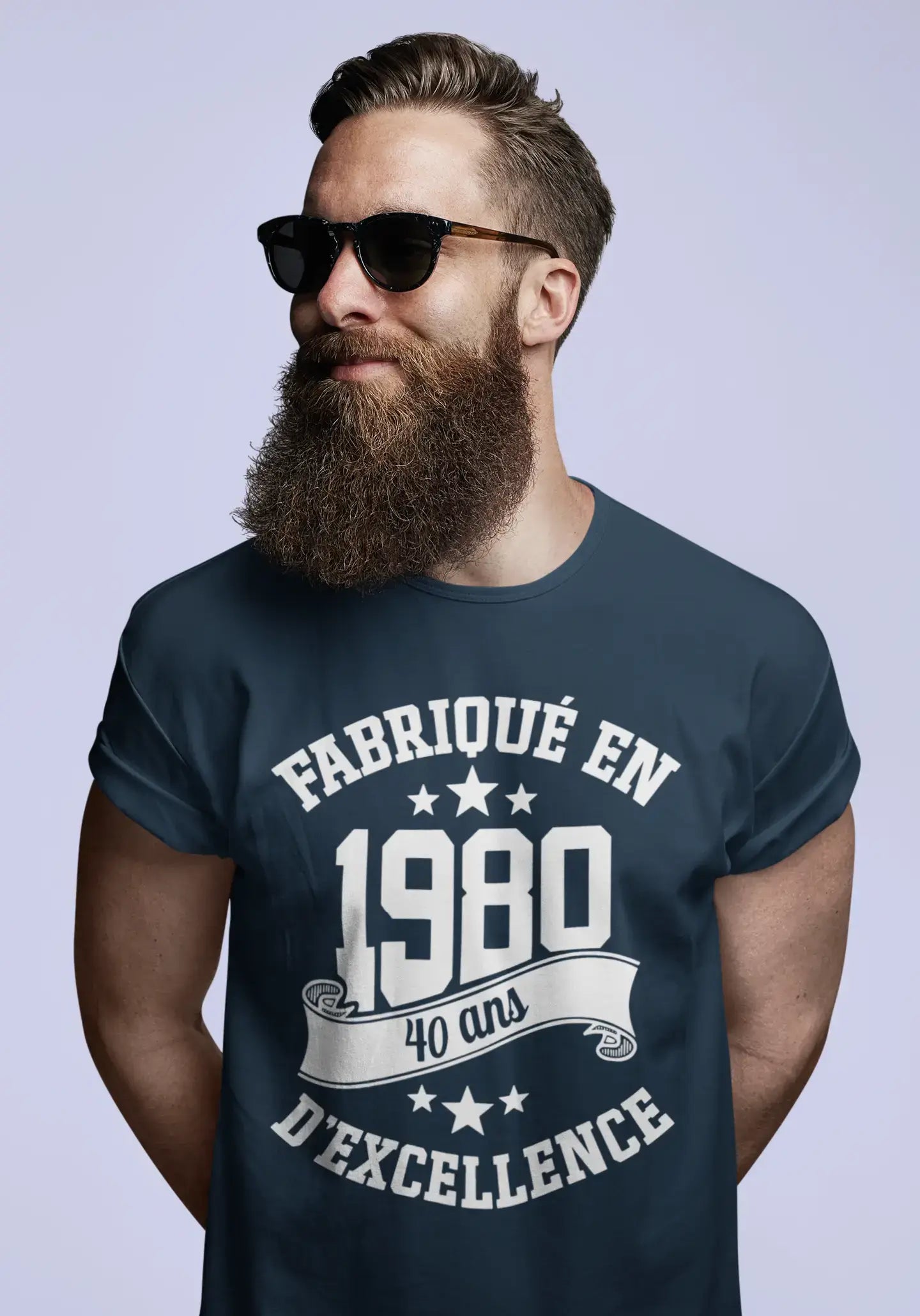 Ultrabasic® Fabriqué en 1980, 40 Ans d'être Génial T-Shirt Blanc Ch