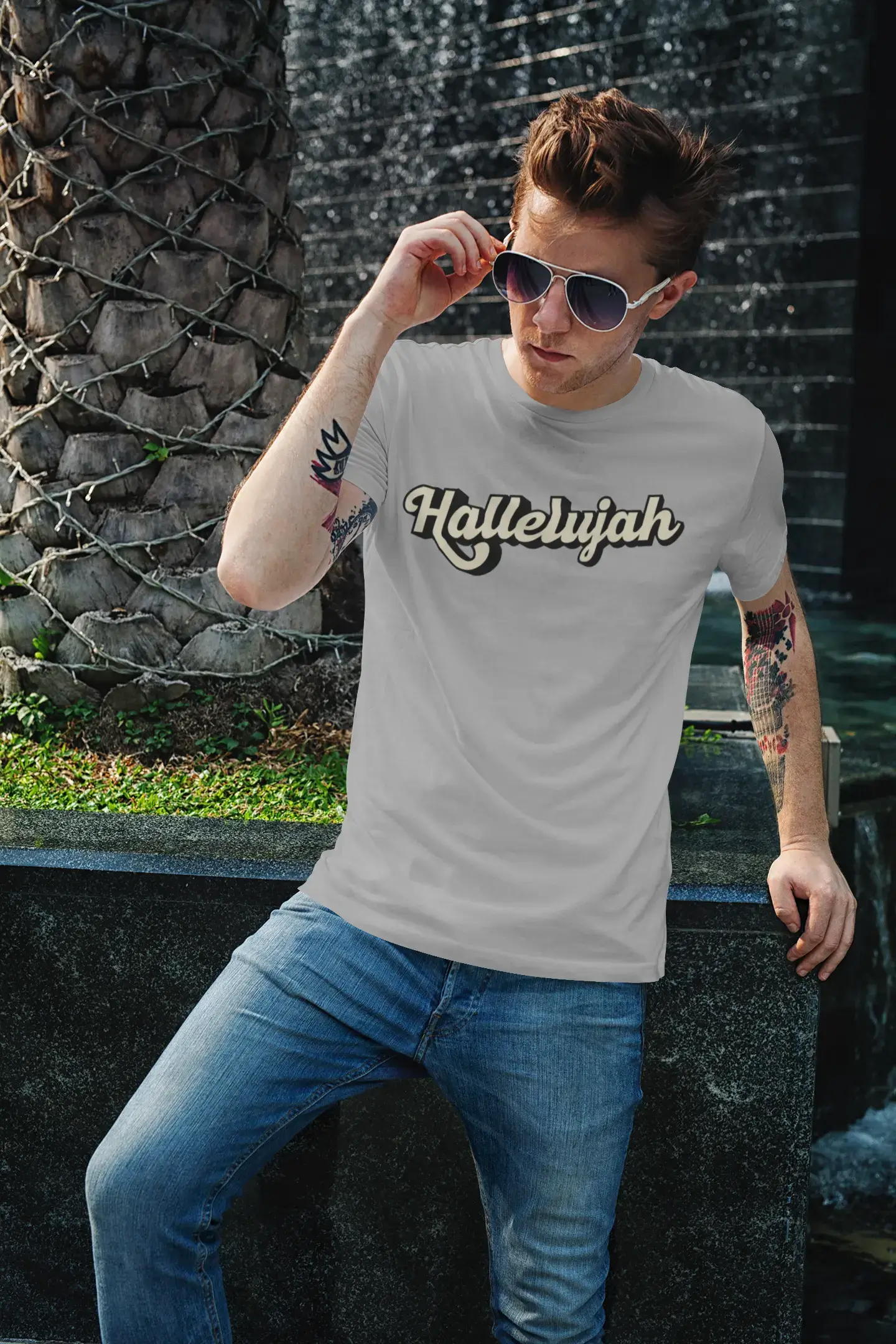 ULTRABASIC Men's Religious T-Shirt Hallelujah Sunday Church Shirt