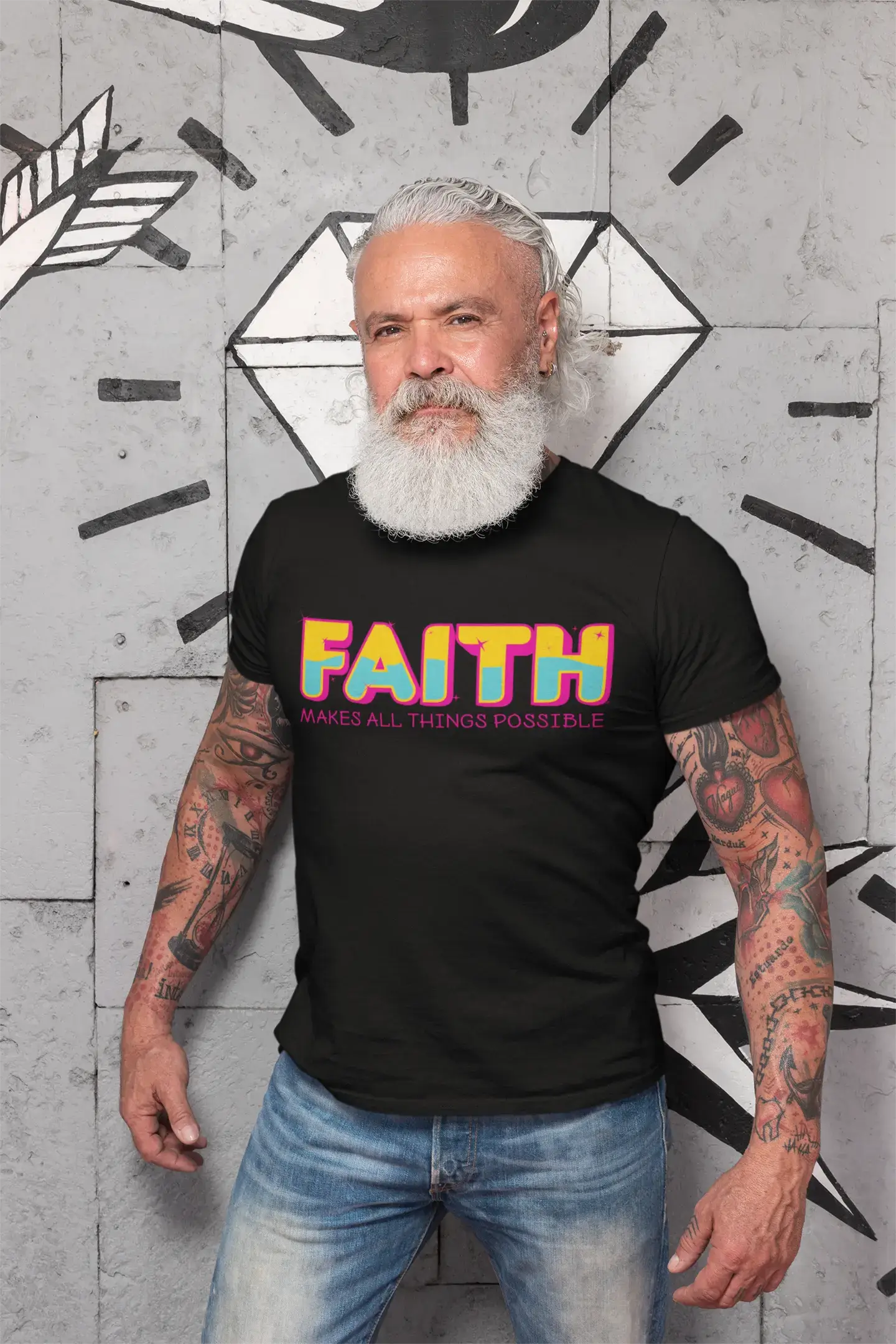 ULTRABASIC Men's Religious T-Shirt Faith Makes All Things Possible Shirt