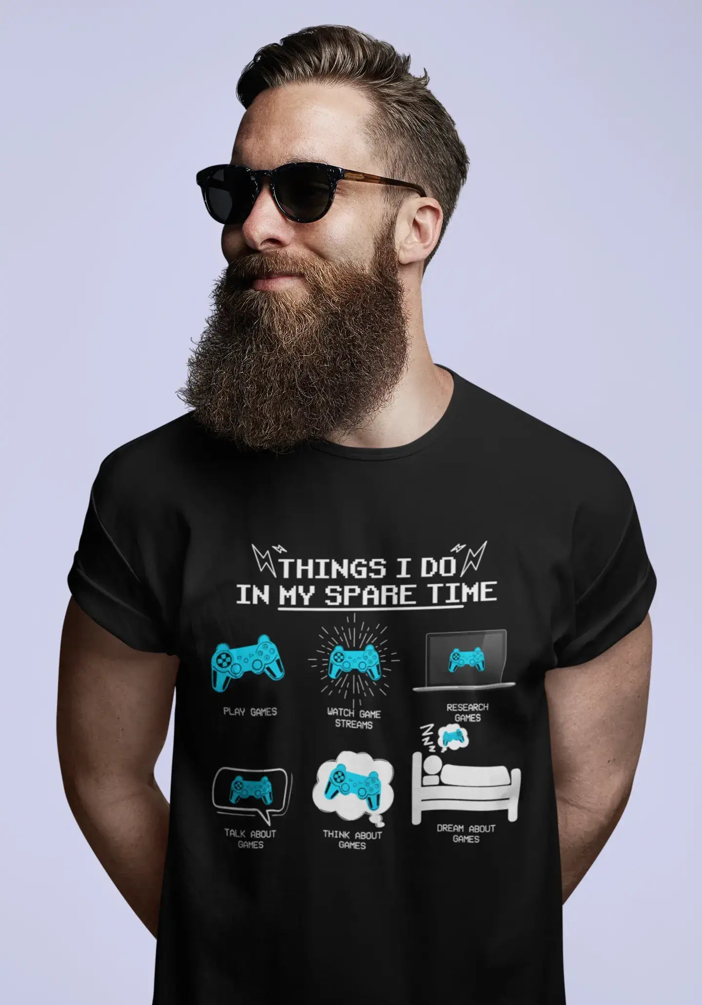 ULTRABASIC Men's Gaming T-Shirt Things I Do In My Spare Time - Shirt for Gamers