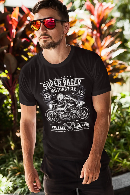 ULTRABASIC Men's T-Shirt Super Racer Motorcycle 2012 - Live Free Ride Hard Tee Shirt