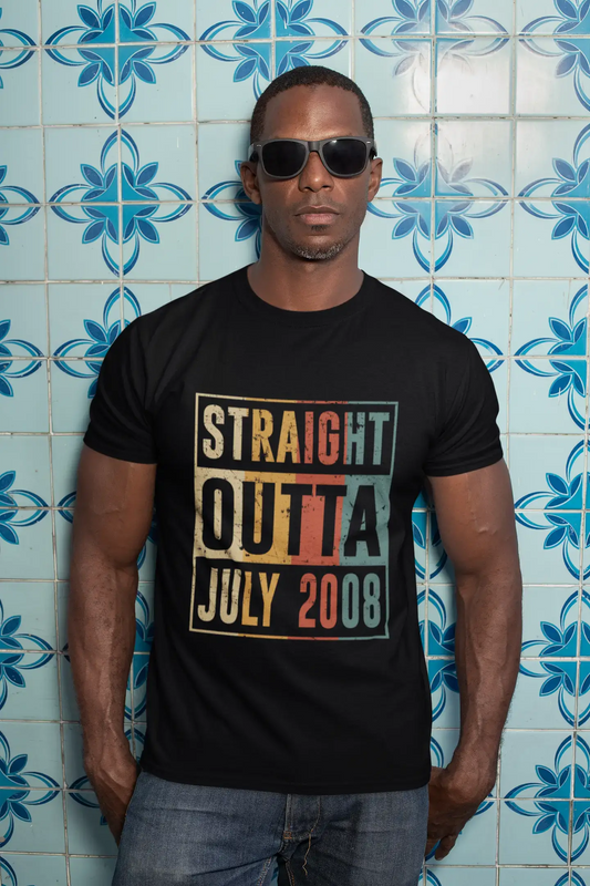 ULTRABASIC Men's T-Shirt Vintage Straight Outta July 2008 - Gift for 13th Birthday Gift Tee Shirt