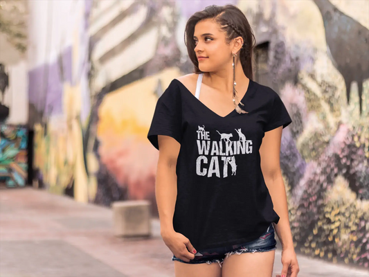 ULTRABASIC Women's T-Shirt The Walking Cat - Funny Cat Tee Shirt
