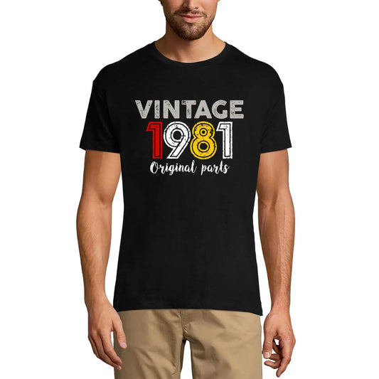 Men's Graphic T-Shirt Original Parts 1981 43rd Birthday Anniversary 43 Year Old Gift 1981 Vintage Eco-Friendly Short Sleeve Novelty Tee