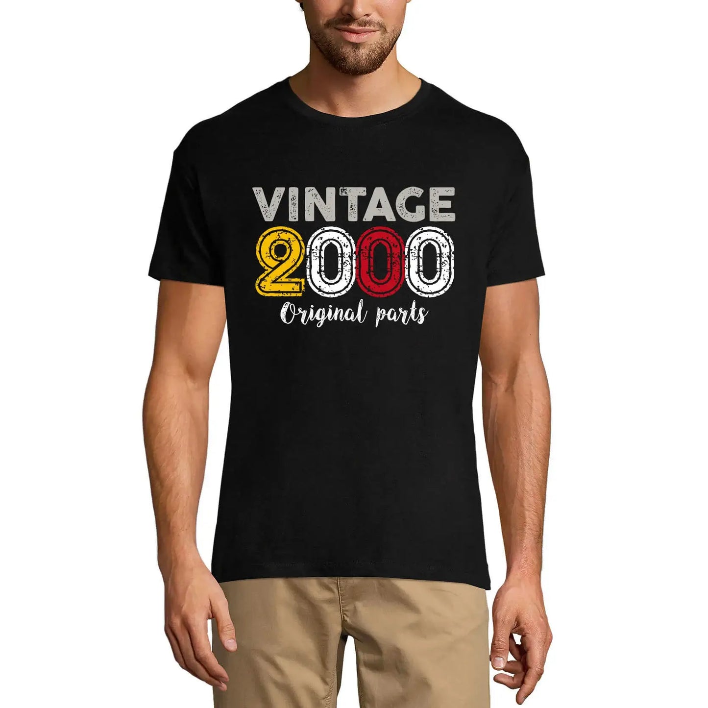 Men's Graphic T-Shirt Original Parts 2000 24th Birthday Anniversary 24 Year Old Gift 2000 Vintage Eco-Friendly Short Sleeve Novelty Tee