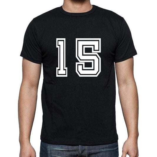 15 Numbers Black Men's Short Sleeve Round Neck T-shirt 00116 - ultrabasic-com