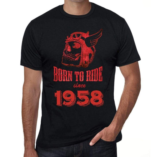 1958, Born to Ride Since 1958 Men's T-shirt Black Birthday Gift 00493 ultrabasic-com.myshopify.com