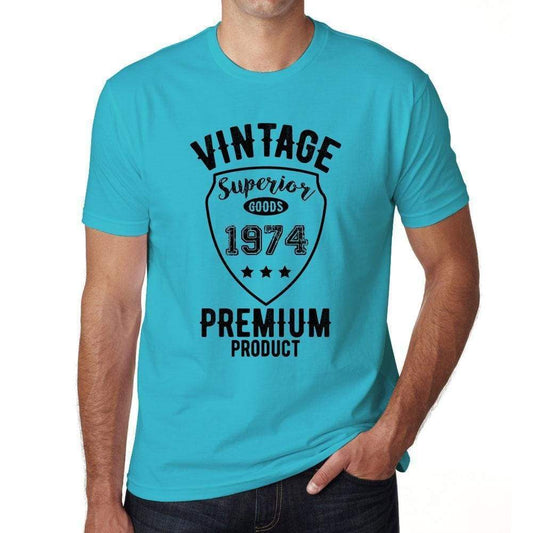 1974 Vintage Superior, Blue, Men's Short Sleeve Round Neck T-shirt 00097 - ultrabasic-com