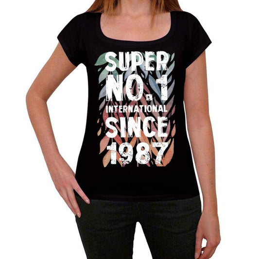1987, Super No.1 Since 1987 <span>Women's</span> T-shirt Black Birthday Gift 00506 - ULTRABASIC