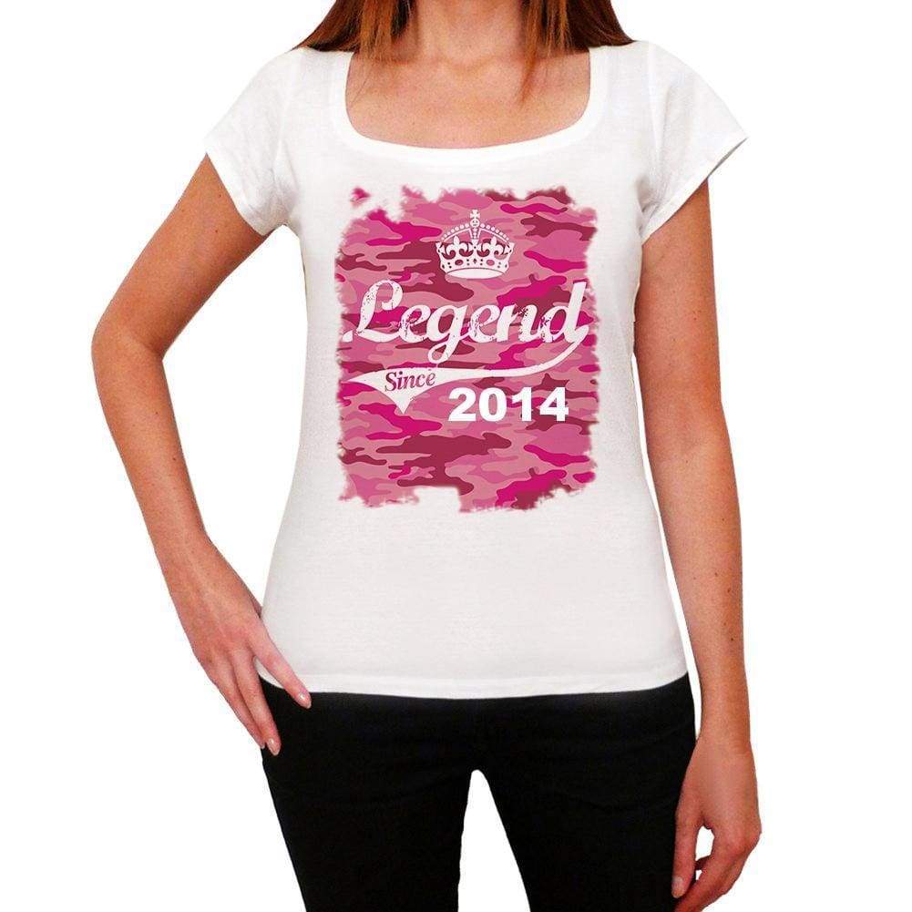 2014 Printed Birthday White Womens Short Sleeve Round Neck T-Shirt 00284 - White / Xs - Casual