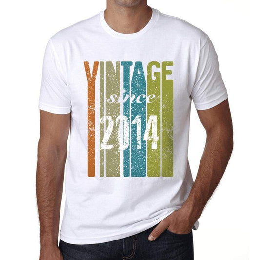 2014 Vintage Since 2014 Mens T-Shirt White Birthday Gift 00503 - White / X-Small - Casual