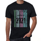 2021 Vintage Since 2021 Mens T-Shirt Black Birthday Gift 00502 - Black / X-Small - Casual