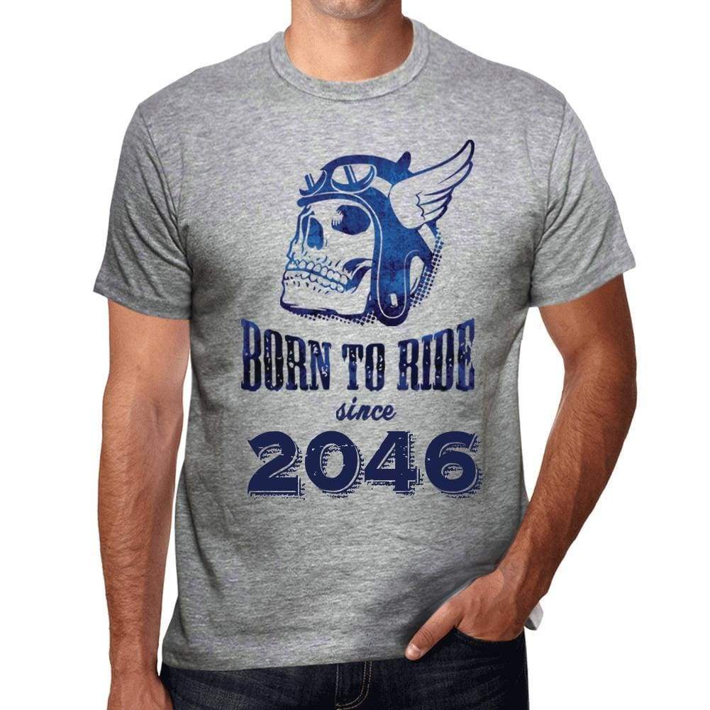 2046, Born to Ride Since 2046 Men's T-shirt Grey Birthday Gift 00495 - Ultrabasic