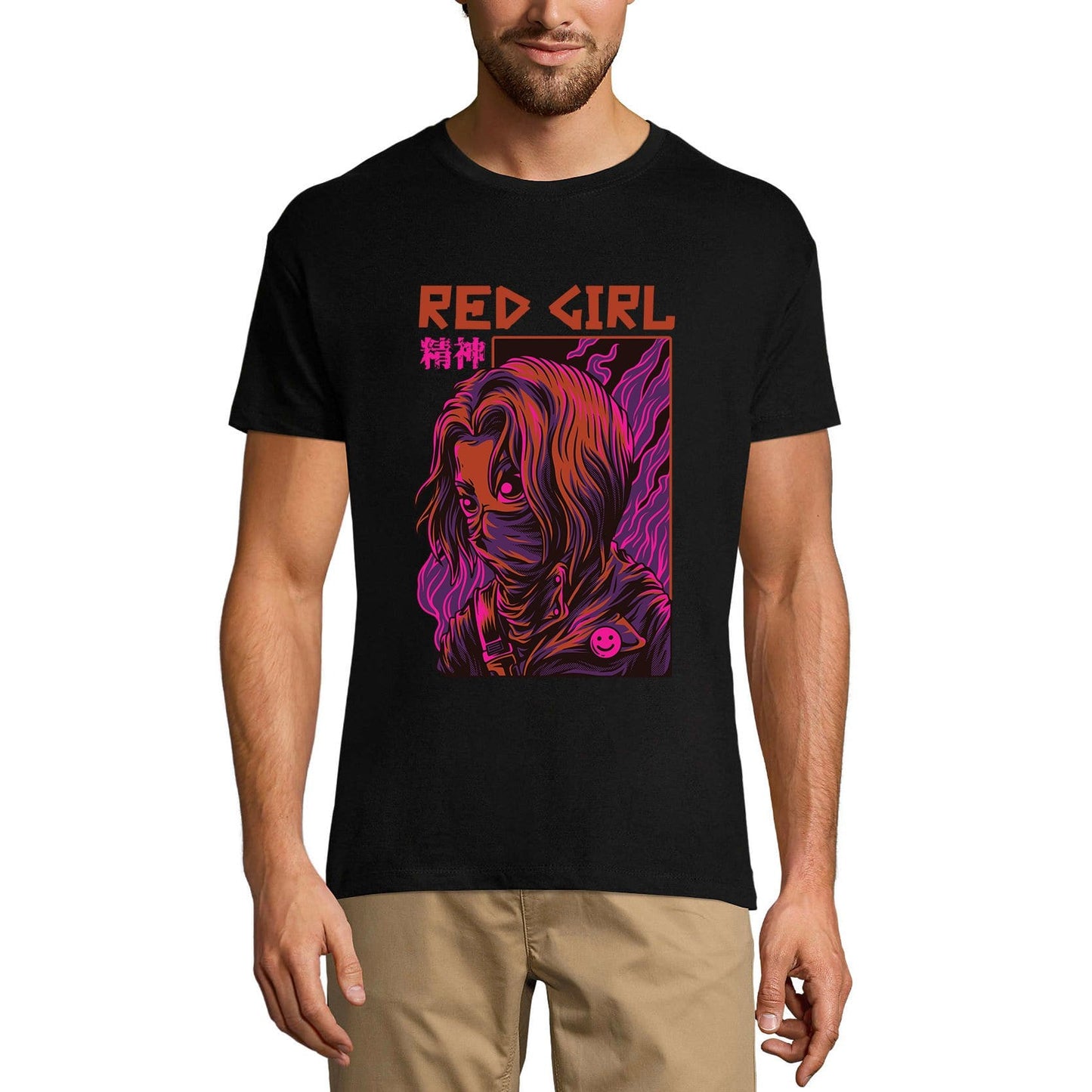 ULTRABASIC Men's Novelty T-Shirt Red Girl - Graphic Tee Shirt