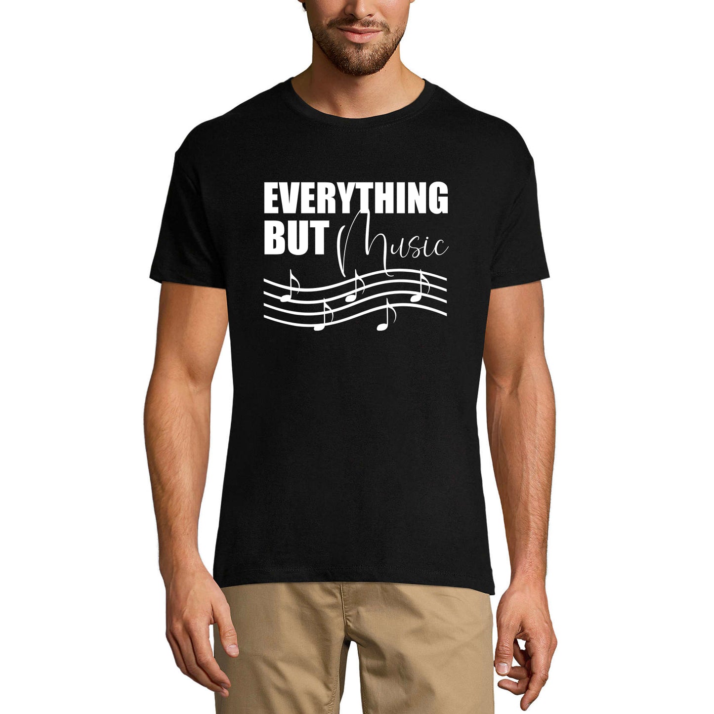 ULTRABASIC Men's T-Shirt Everything But Music - Harmony Shirt for Musician
